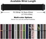 ⁦WOCCI Adjustable Nylon Sport Watch Bands with Hook and Loop Fastener, Quick Release Watch Straps for Men and Women, Band Width 16mm 18mm 19mm 20mm 21m 22mm 24mm⁩ - الصورة ⁦6⁩