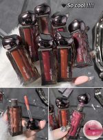⁦L&Wen Lip Gloss, Mirror Glossy Ultra Hydrating Long Lasting Nonstick Cup Moisturizing High Pigmented Liquid Lipstick, Plump Lips and Improve Complexion Red/Brown 06#⁩ - الصورة ⁦5⁩