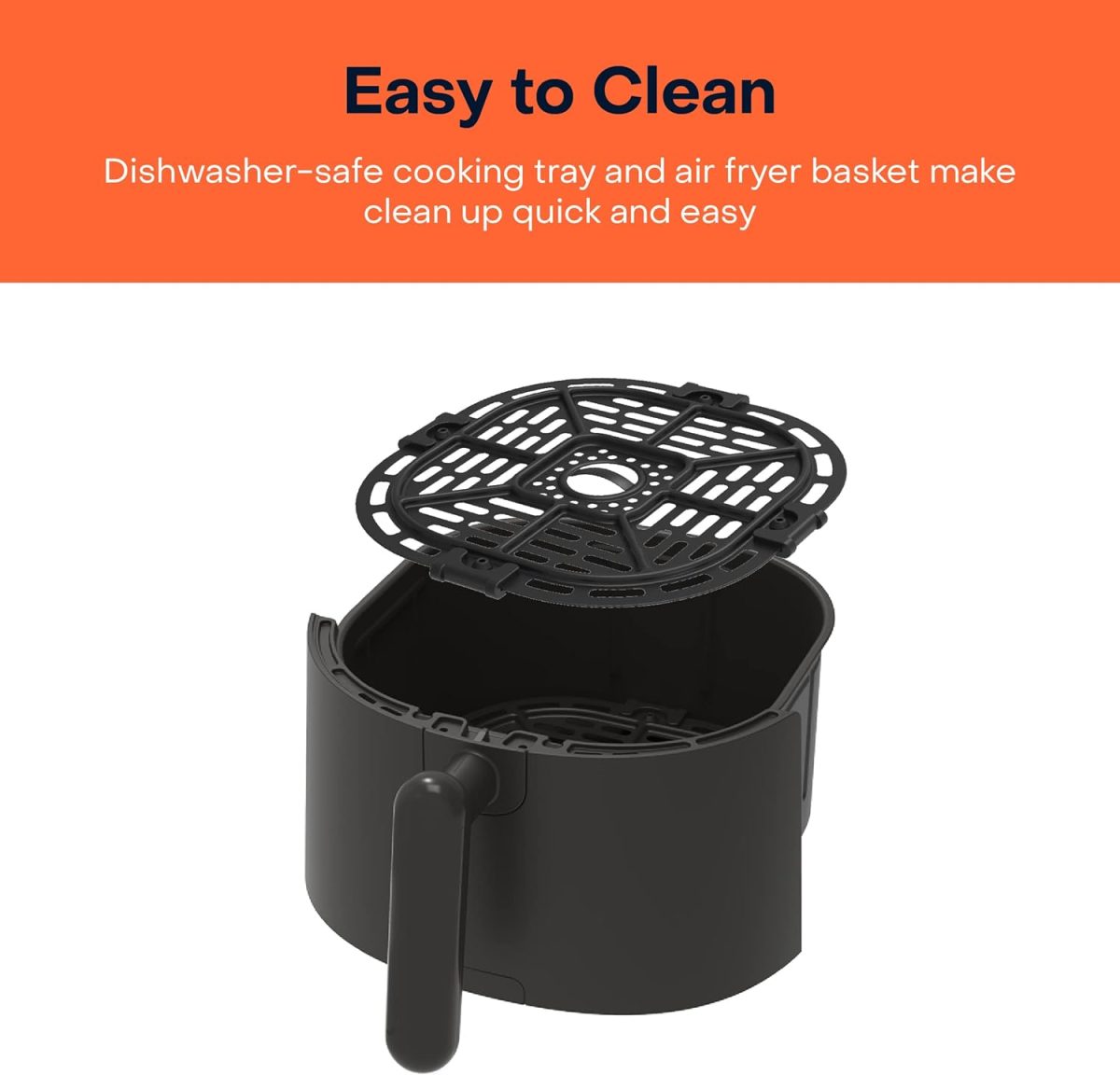 ⁦Nutricook Air Fryer Mini, 1500 Watts, Digital Display, Tempered Glass Control Panel, 8 Preset Programs with built-in Preheat function, 3.3 Liters, Black⁩ - الصورة ⁦8⁩