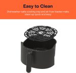 ⁦Nutricook Air Fryer Mini, 1500 Watts, Digital Display, Tempered Glass Control Panel, 8 Preset Programs with built-in Preheat function, 3.3 Liters, Black⁩ - الصورة ⁦8⁩