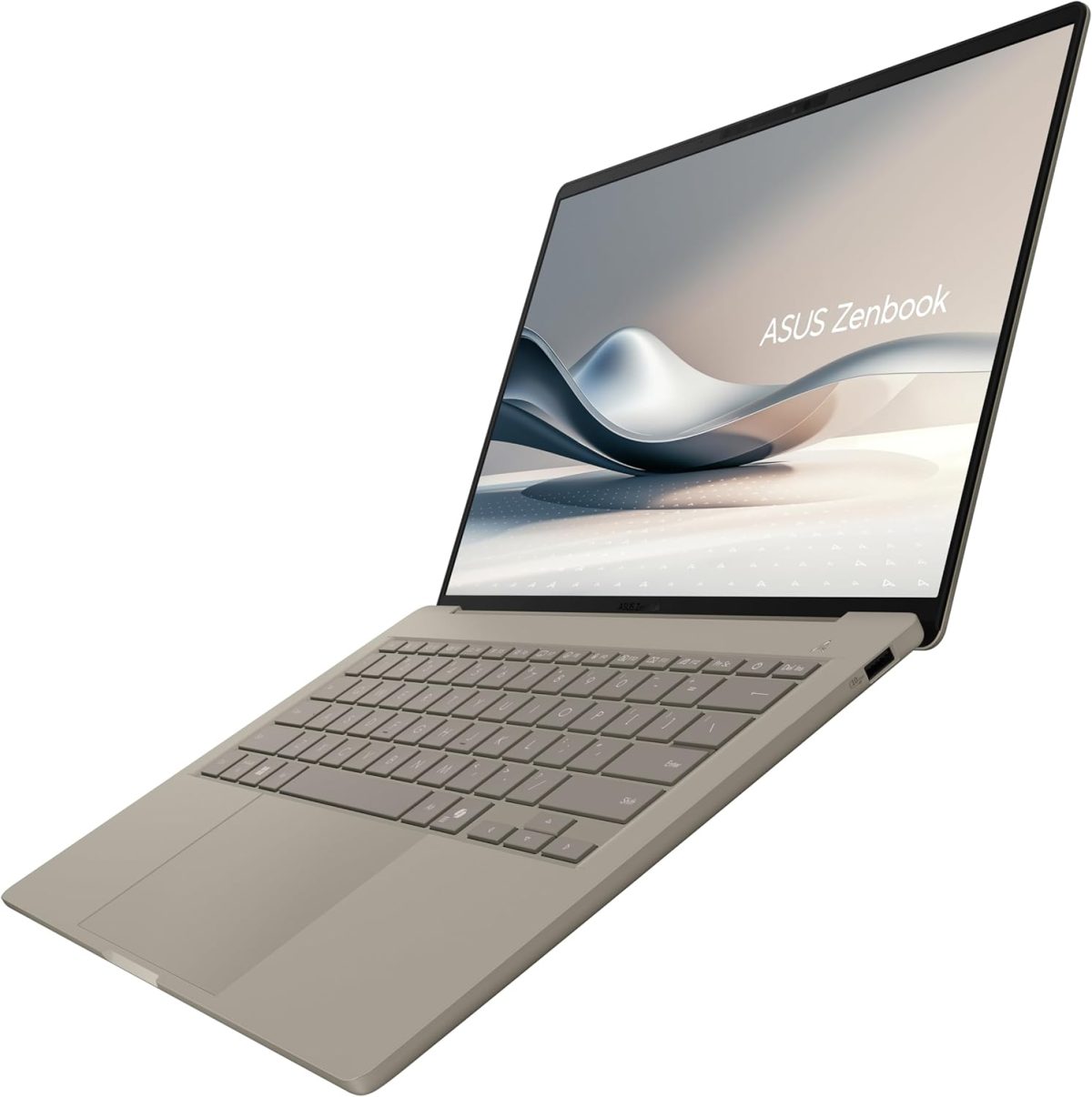 ⁦ASUS Zenbook A14; Copilot+ PC, Ultrathin Laptop, 14” WUXGA OLED, Snapdragon® X Processor, 16 GB Memory, 512GB SSD, Wi-Fi 6E, Zabriskie Beige, UX3407QA-DS52-CB⁩ - الصورة ⁦2⁩