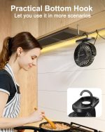 ⁦SWEETFULL Desk Fan, Small USB Desk Fan Silent, 3 Speeds Portable Personal Desktop Fan, Dual 360 Adjustment Mini Fan, Quiet Operation for Home,Office,School and Outdoor (Black)⁩ - الصورة ⁦6⁩