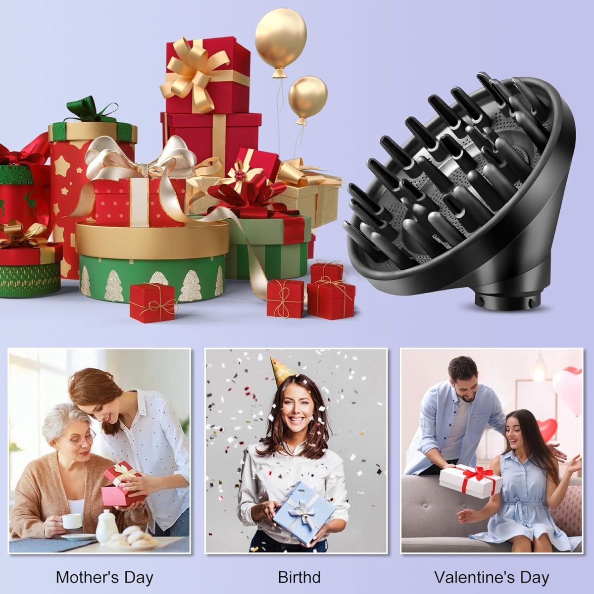 ⁦MengTiger Upgraded Diffuser Nozzle for Dyson Curling Iron Converting for Dyson Airwrap Styler To Hair Dryer Diffuser Nozzle Attachment⁩ - الصورة ⁦7⁩