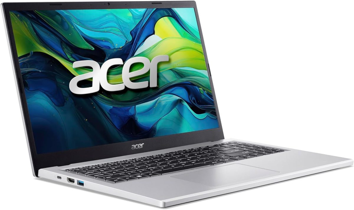 ⁦ايسر لابتوب اسباير لايت AL15 بمعالج AMD رايزن 5-6600H سداسي النواة حتى 4.5GHz/8GB DDR5 RAM/512GB SSD/بطاقة رسومات AMD راديون 660M/شاشة 15.6 انش FHD IPS رفيعة الاطار/واي فاي-6/ويندوز 11/فضي فاتح⁩ - الصورة ⁦7⁩