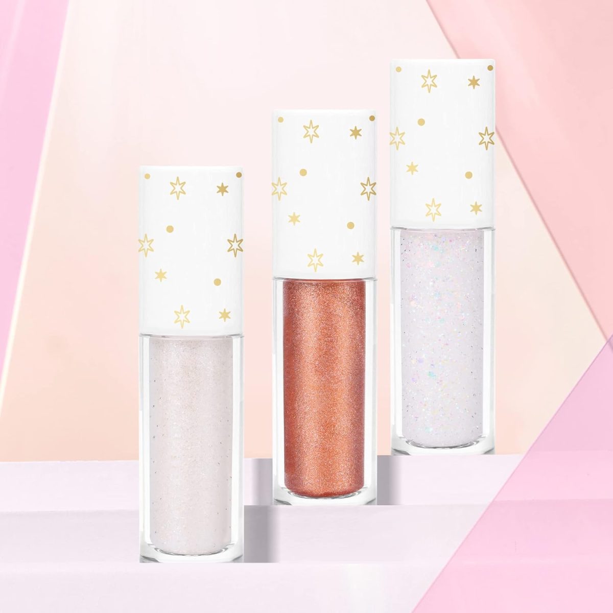 ⁦Geeneiya Liquid Glitter Eyeshadow Korean Makeup Under Eye Shadow Bling,Pigmented, Long Lasting, Quick Drying, Loose Glitter Glue for Crystals EyeMakeup (Colorful Galaxy 01)⁩ - الصورة ⁦6⁩