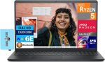 لابتوب من ديل، بمعالج AMD، شاشة 15.6 إنش، وذاكرة رام 8 جيجابايت