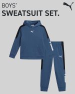 ⁦PUMA Toddler Boys Sweatsuit - 2 Piece Lightweight Soft Fleece Pullover Toddler Hoodie & Boys Jogger Pants (Size: 2T-7)⁩ - الصورة ⁦2⁩