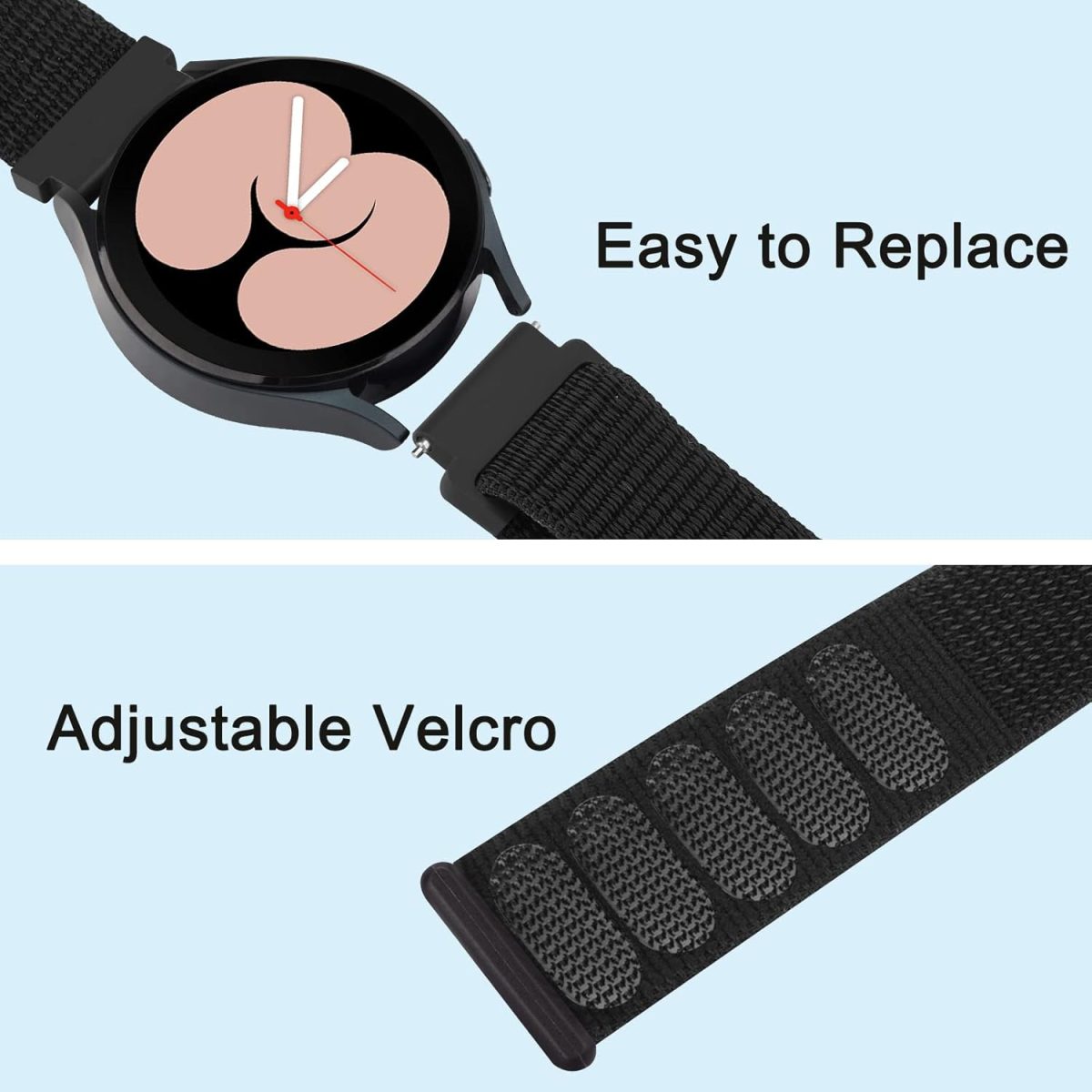 ⁦Nylon Strap for Garmin Forerunner 245/645 /55 Music Watch Band,20mm Nylon Quick Release Replacement Band for Garmin Forerunner 55/245/645/645 Music for Women Men⁩ - الصورة ⁦2⁩
