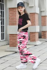 ⁦Bestuline Girl's 2 Piece Outfits Short Sleeve Summer Crop Top Shorts Set，3-14 Years⁩ - الصورة ⁦3⁩