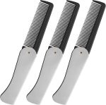 Stainless Steel Folding Comb, Pocket Comb For Men, Bread Mustache Comb, Hair And Beard Comb With Cover For Men, Ideal For Grooming, Detangling, And Styling (3 Pcs)