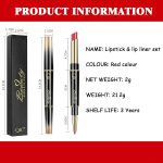 ⁦NALACAL Lip Liner And Lipstick Set,2-in-1 Double Head Matte Cream Lipstick & Lip Liner,Waterproof Sweatproof No Smudge Long-Lasting Moisturizing Smooth Highly Pigmented Makeup Set(Red)⁩ - الصورة ⁦2⁩