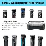 ⁦Series 3 32B Replacement Shaver Head for Braun, Foil & Cutter Razor Replacement Head, Compatible with Braun 301S, 310S, 320S, 330S, 340S, 360S, 3000S, 3010S, 30S, 3020S, 350CC, 370CC, 3050CC (2 PACK)⁩ - الصورة ⁦7⁩