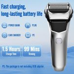⁦Electric Razor for Men, 3 Blades Cordless Rechargeable Foil Shavers Electric Razors for Face IPX6 Electric Shaver for Men with Pop-up Trimmer for Travel⁩ - الصورة ⁦4⁩