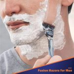 ⁦for Gillette Fusion Razors for Men, 1 for Gillette 5-Blade Razors Handle for Men’s Grooming, 4 Razor Blade Refills, Razor Blades with Lubrication Strip⁩ - الصورة ⁦2⁩
