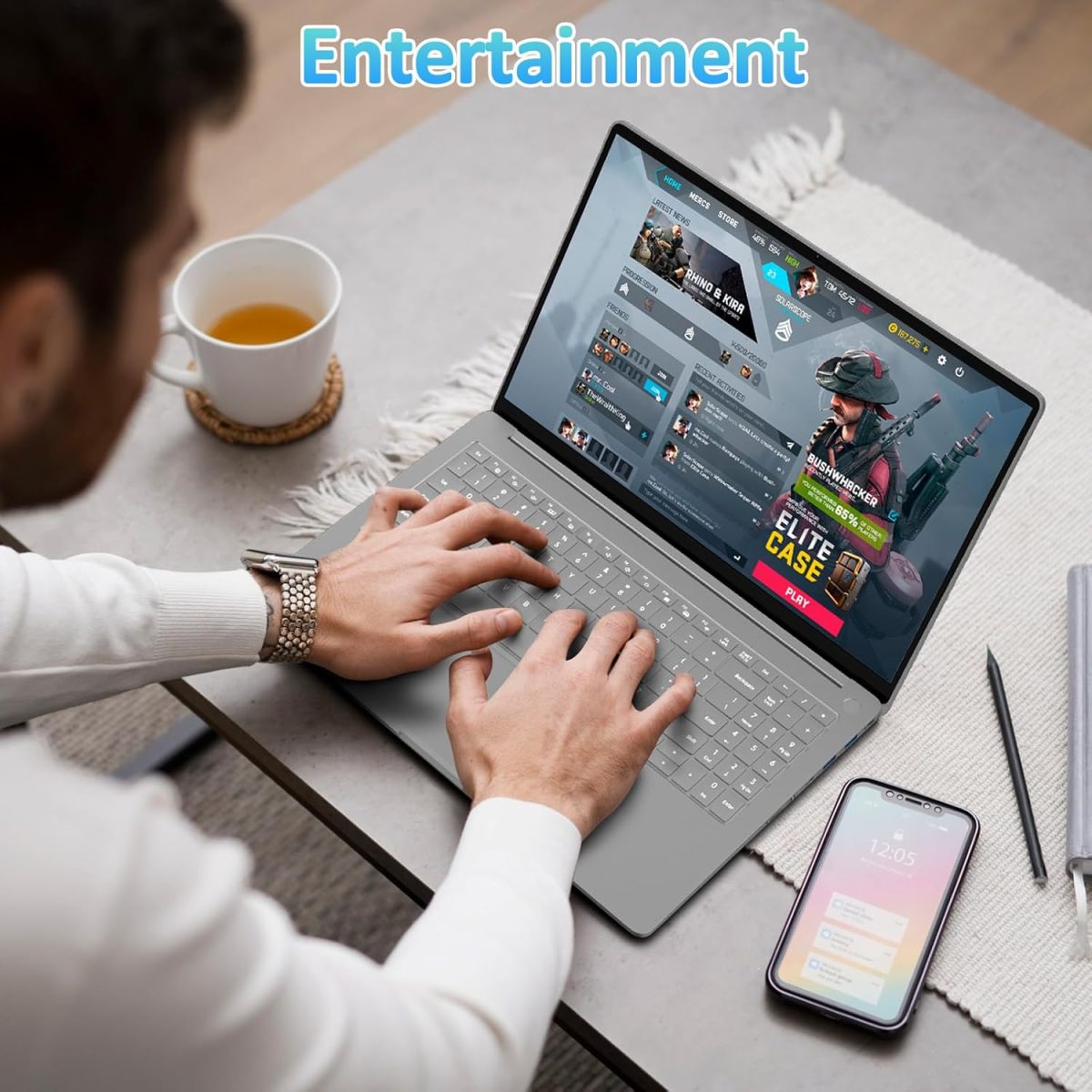 ⁦Auusda 15.6" FHD Gaming Laptop, AMD Ryzen 9 6900HX (8/16, 4.9GHz), 16GB RAM, 1TB SSD, Pro Edition OS, Ultimate Performance⁩ - الصورة ⁦9⁩