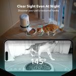 ⁦PETLIBRO Automatic Cat Feeder with Camera, 1080P HD Video with Night Vision, 5G WiFi Pet Feeder with 2-Way Audio, Low Food & Blockage Sensor, Motion & Sound Alerts for Cat & Dog Single Tray⁩ - الصورة ⁦3⁩
