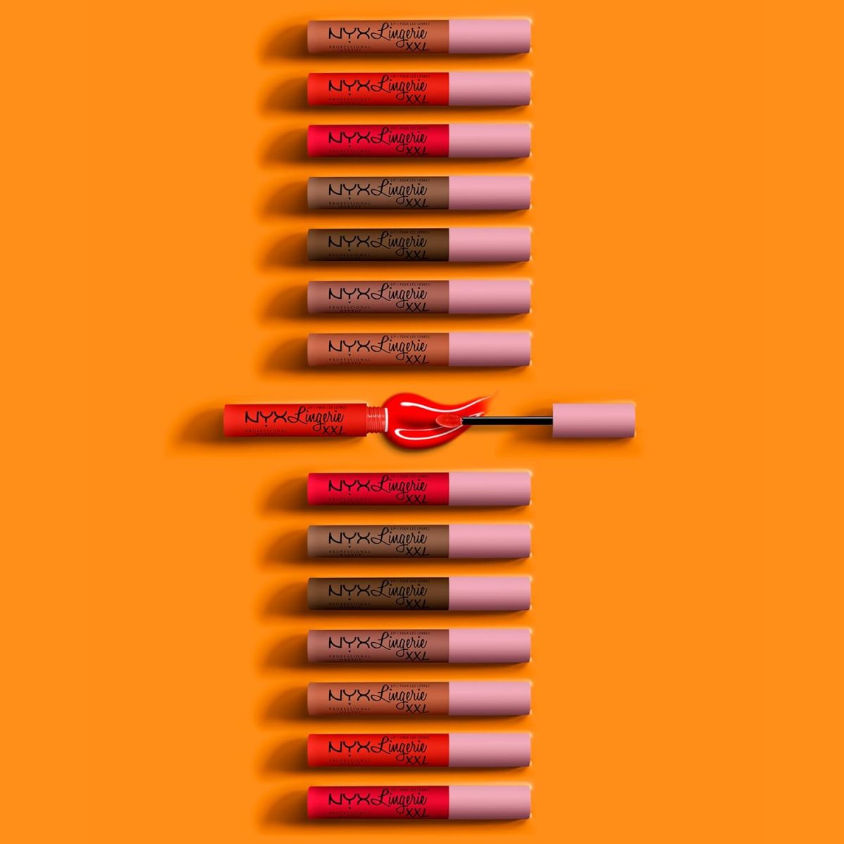 ⁦NYX Professional Makeup Lip Lingerie XXL Smooth Matte Liquid Lipstick 0.13 fl oz, On Fire⁩ - الصورة ⁦7⁩