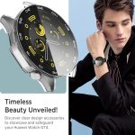 ⁦Azonee 2 Pack Case Compatible with Huawei Watch GT4 46mm, Hard PC Bumper with HD Clear Tempered Glass Screen Protector, Shell with Scale, Full Protection Slim Cover for Huawei Watch GT4 (Clear+Black)⁩ - الصورة ⁦4⁩