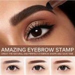 ⁦Eyebrow Stamp Stencil kit，Brow Stamp Kit,One Step Eyebrow Stamp Kit，with 10 Reusable Eyebrow Stencil and 2 Eyebrow Brushes (Black)⁩ - الصورة ⁦2⁩
