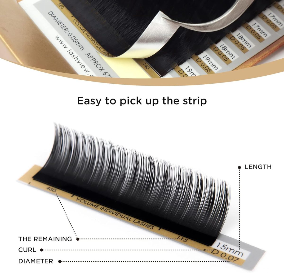 ⁦Russian Volume Lashes 0.03mm Thickness C Curl 8-15mm Mix Tray Faux Individual Eyelash Extension Soft Semi-Permanent Lashes Pure Korean(Professional Salon Use)⁩ - الصورة ⁦5⁩