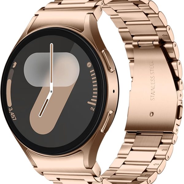 No Gap Stainless Steel Strap Compatible with Samsumg Galaxy Watch 7/6/5/4/FE 40mm 44mm, Quick Release Metal Straps for Galaxy Watch 6 Classic 43mm 47mm Replacement Band