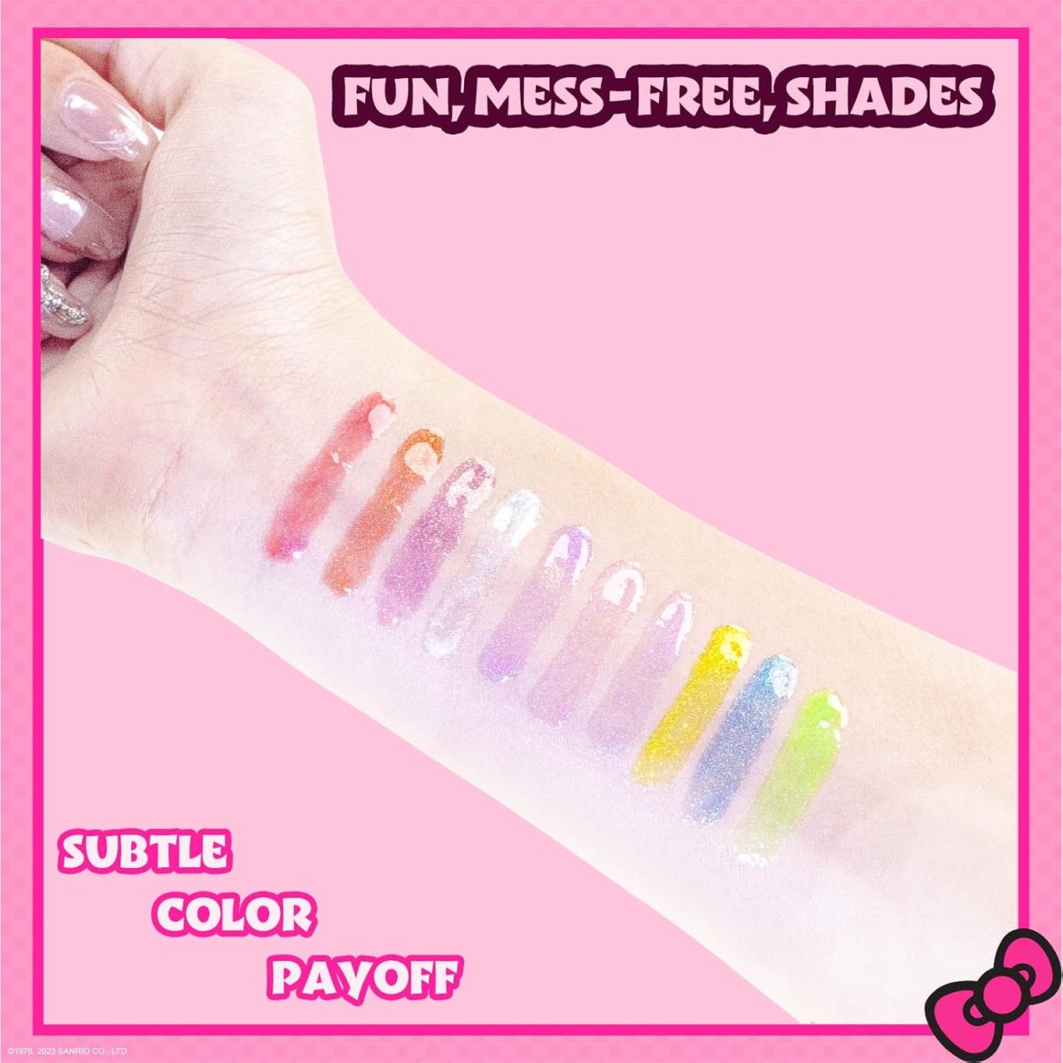 ⁦Hello Kitty 10 Piece Plant Based Lip Gloss, Girls Party Favors, First Makeup Set for Girl, Perfect for Parties, Sleepovers, and Birthday Gifts, Ages 3+, by Townley Girl⁩ - الصورة ⁦3⁩