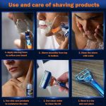 ⁦for Gillette Fusion Razors for Men, 1 for Gillette 5-Blade Razors Handle for Men’s Grooming, 4 Razor Blade Refills, Razor Blades with Lubrication Strip⁩ - الصورة ⁦8⁩