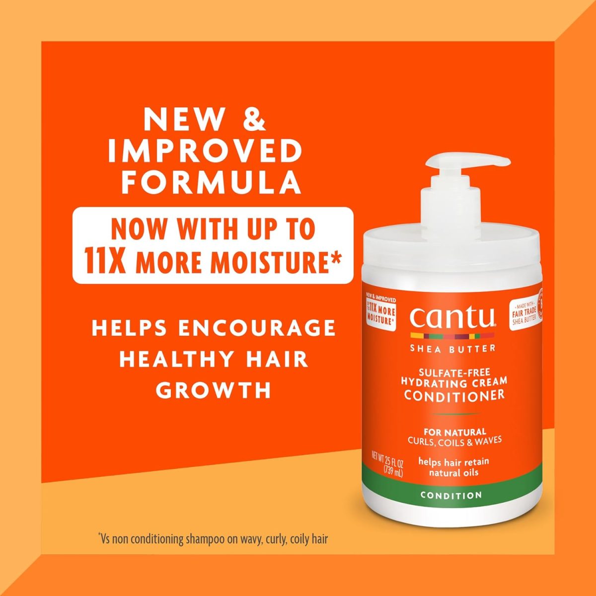 ⁦Cantu Sulfate-Free Hydrating Cream Conditioner with Shea Butter for Natural Hair, 25 fl oz (Packaging May Vary)⁩ - الصورة ⁦2⁩