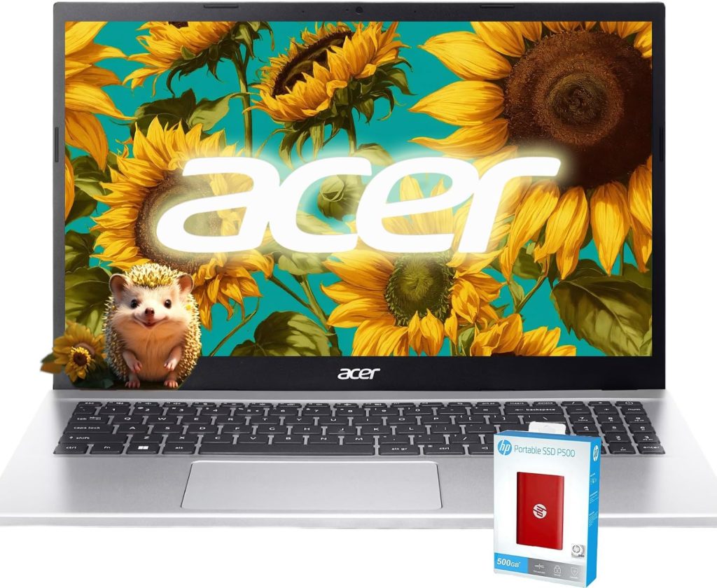 ايسر لابتوب اسباير 3 بشاشة 15.6 انش FHD (1920×1080) ومعالج AMD رايزن 7-5700U ثماني النواة وAMD راديون وذاكرة RAM 32GB وSSD 1TB (512GB PCIe SSD مع اتش بي P500 512GB SSD محمول)، واي فاي 6، ويندوز 11 هوم