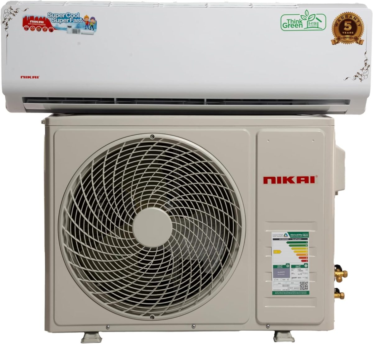 Nikai 18000 BTU R410A Split Air Conditioner with Cooling Function| Model No NSAC18136C23/NSAC18136C24 with 2 Years Warranty