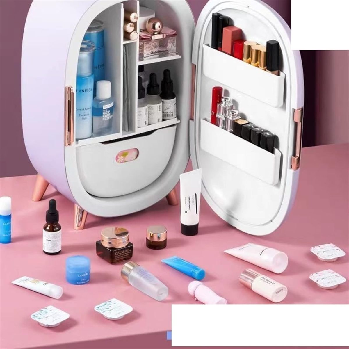⁦Avcbno Compact refrigerator Beauty Refrigerator Skin Care Products Refrigeration Cosmetics Small Refrigerator Small Mini Intelligent Temperature Control Box⁩ - الصورة ⁦2⁩