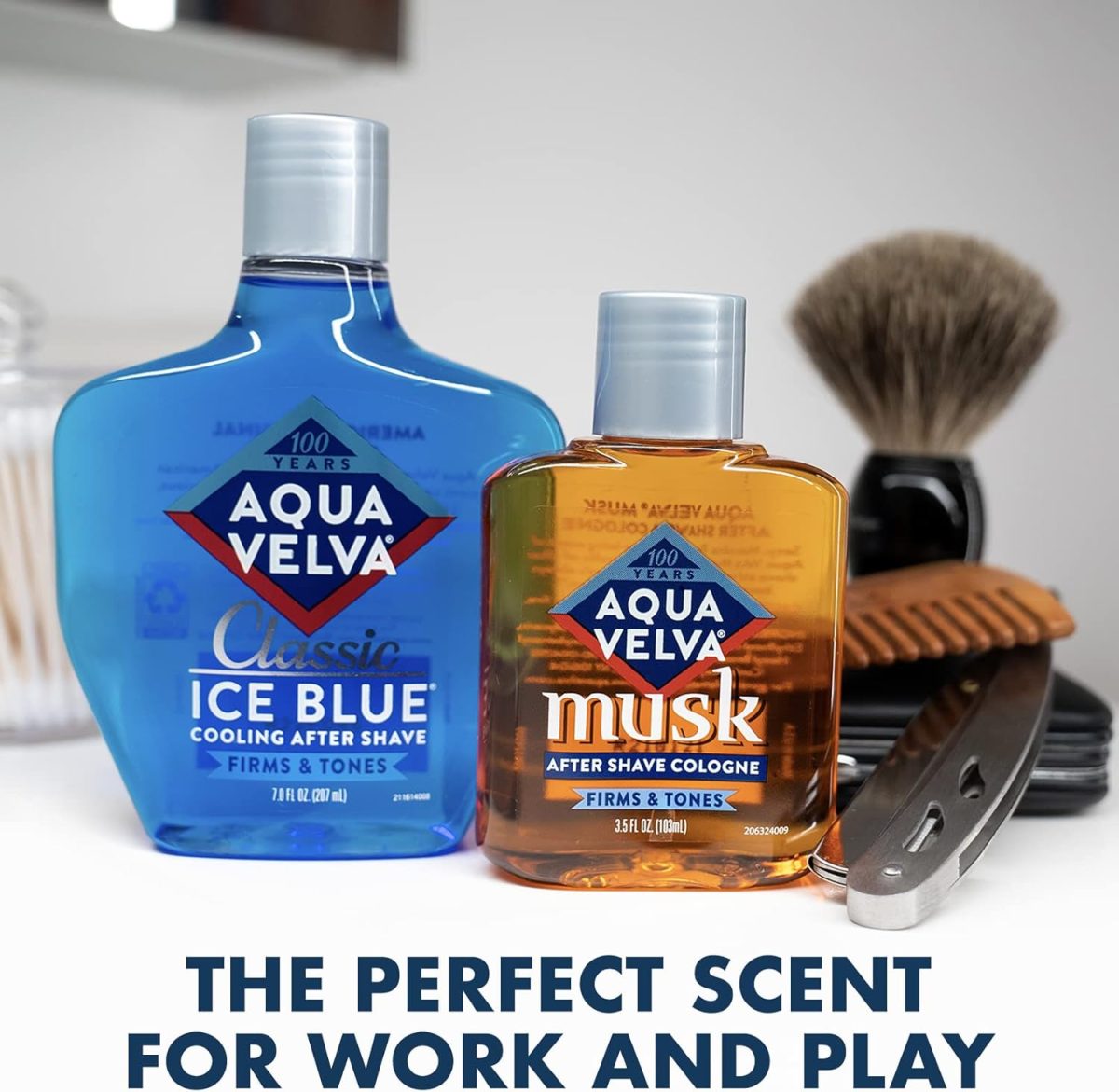 ⁦Aqua Velva After Shave, Classic Ice Blue, Soothes, Cools, and Refreshes Skin, 7 Ounce⁩ - الصورة ⁦6⁩