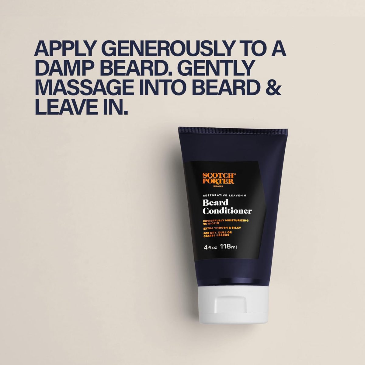 ⁦Scotch Porter Restorative Leave-In Beard Conditioner – Deep Conditioning Softener with Lightweight Feel, Reduces Frizz & Provides Long-lasting Hydration & Shine to Dull, Dry, Coarse Beards – 4 oz.⁩ - الصورة ⁦6⁩