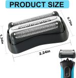 ⁦Series 3 32B Replacement Shaver Head for Braun, Foil & Cutter Razor Replacement Head, Compatible with Braun 301S, 310S, 320S, 330S, 340S, 360S, 3000S, 3010S, 30S, 3020S, 350CC, 370CC, 3050CC (2 PACK)⁩ - الصورة ⁦5⁩