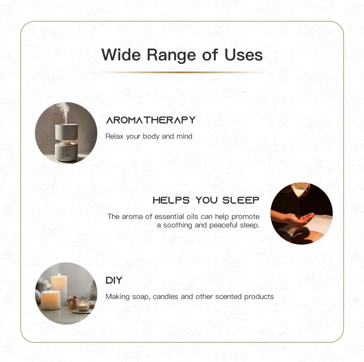 ⁦NAMSTE Aroma Essential Oil, 100ml Signature Collection Scents Diffuser Oil, 100% Pure Natural Essential Oils, Blend of Matricaria, Apple, Sandalwood for Home Aroma Device⁩ - الصورة ⁦3⁩