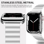 ⁦INFOSUN Watch Band Strap 42mm 44mm 45mm 49mm Compatible with Apple Watch Stainless Steel Metal Bands, Replacement Wristband, for iWatch Ultra/Ultra 2 Series 9/8/7/6/5/4/3/2/1(Sliver)⁩ - الصورة ⁦6⁩