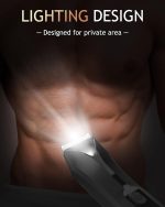 ⁦Body Hair Trimmer for Men, Pubic Hair Trimmer with Led Light, Waterproof Ball Trimmer for Men Body Groomer, Electric Groin Hair Trimmer Body Shaver for Men with 3 Replaceable Guard Comb,Charging Dock⁩ - الصورة ⁦2⁩