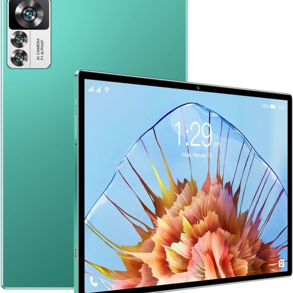 تابلت 10.1 بوصة بنظام اندرويد S12 4+128 جيجابايت بشاشة 2K مع 1200×800 IPS كاميرا 13+5 ميجابيكسل واي فاي بلوتوث 5.0 نظام تحديد المواقع ثنائي شرائح الاتصال 4000 ميلي امبير في الساعة أخضر