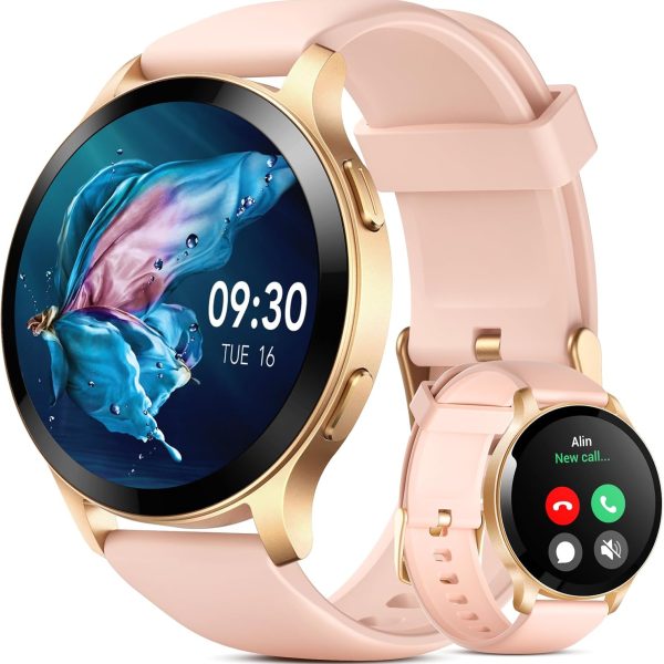 Parsonver Smart Watch for Women (Call Receive/Dial), 1.43" Fitness Tracker for Android iPhone With Calorie Step Tracking, 100+ Sport Modes, IP68 Waterproof, Rose Gold