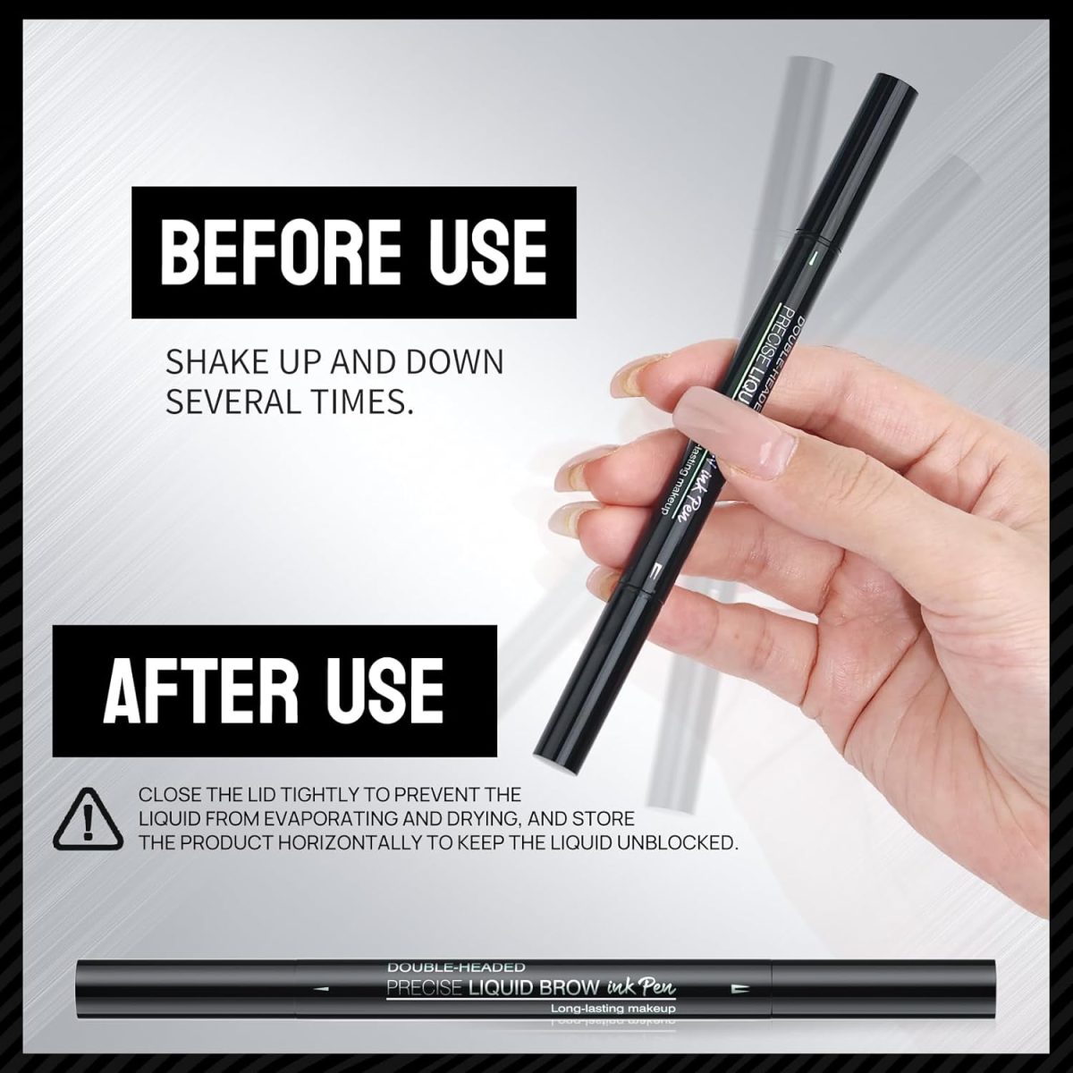 ⁦New 2-In-1 Dual-ended Microblading Eyebrow Pen,with Micro-Fork-Tip and Precise Brush-Tip,Waterproof and Sweat Proof,with Eyebrow Brush,Long-Lasting (Black Brown)⁩ - الصورة ⁦6⁩