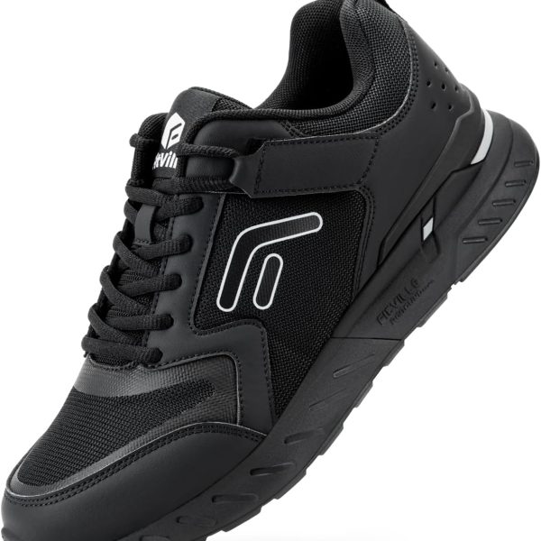 FitVille Men's Walking Shoes Wide Width Sneaker Running Orthopedic Shoes for Flat Feet Plantar Fasciitis - Rebound Core V7