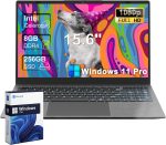 2025 Laptop Computer 15 15.6" FHD 1920 X 1080 Display for College Students Business, 8GB DDR4 RAM 256GB SSD, Dual-Core Intel Celeron, USB 3.2, Numeric Keypad, Windows 11 Pro, Slim Portable, Gray