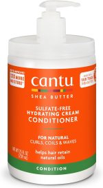 Cantu Sulfate-Free Hydrating Cream Conditioner with Shea Butter for Natural Hair, 25 fl oz (Packaging May Vary)