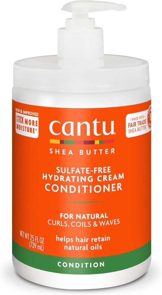 Cantu Sulfate-Free Hydrating Cream Conditioner with Shea Butter for Natural Hair, 25 fl oz (Packaging May Vary)