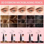 ⁦Azonee 2Pcs 3D Waterproof Microblading Eyebrow Pencil with 4-Fork Tip, Long-Lasting Makeup Fine Stroke Effect, Natural Look Brow Pen (Brown + Black)⁩ - الصورة ⁦3⁩