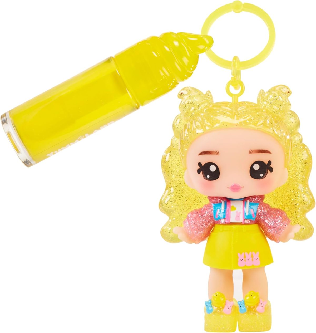 ⁦Yummiland x PEEPS Lip Gloss Doll - Goldie Mallows - 1 Doll with Customisable Clothes and Lip Gloss Kit with a Single Colour, Perfume and Transparent Base, For Children 4 Years and Above⁩ - الصورة ⁦5⁩