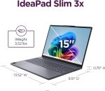 ⁦Lenovo IdeaPad Slim 3X - 2025-15.3" WUXGA Display - 16GB Memory - 512 GB Storage - Qualcomm Snapdragon - Windows 11 Home - Luna Grey⁩ - الصورة ⁦12⁩