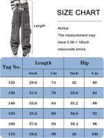 ⁦SEAUR Girls Kids Jeans Loose Wide-Leg Denim Pants Baggy Straight Elastic Waist Ripped Jeans Stretchy Vintage Casual Trousers with Pockets Age 5-14 Years⁩ - الصورة ⁦6⁩
