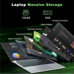⁦15.6 inch gaming laptop,N4000 Processor,8GB RAM 256GB SSD,Notebook Computers Laptops 1920x1080 Display,WiF5,Mini HDMI, win 11 pro,Laptops for Students,Business Work,gaming laptop cheap,portable gamer⁩ - الصورة ⁦6⁩