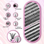 ⁦YOITS 640Pcs DIY Eyelash Extension Kit, D Curl Lash Clusters Kit 30D&40D&50D Lash Extension Kit 9-16mm Cluster Eyelash Extensions, with Lash Bond and Seal and Lash Tweezers (30D+40D+50D Lash Kit)⁩ - الصورة ⁦5⁩